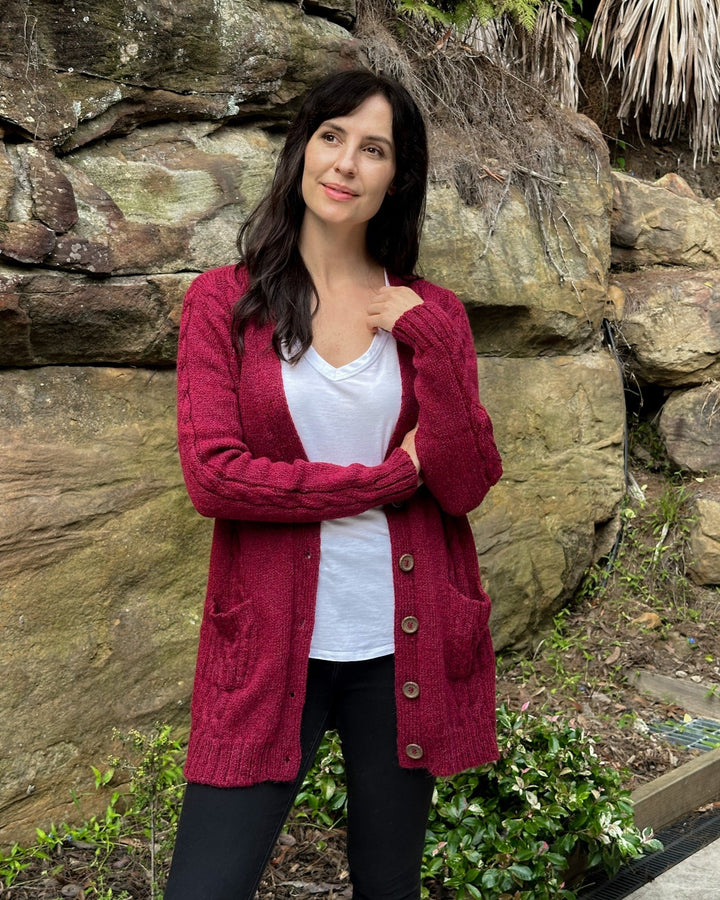 Alpaca Wool Cable Cardigan