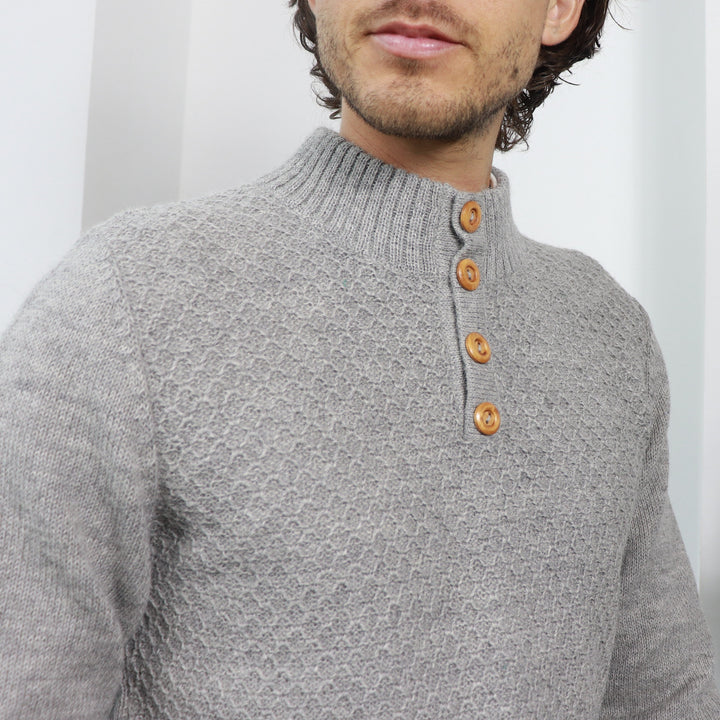 high neck alpaca jumper for men