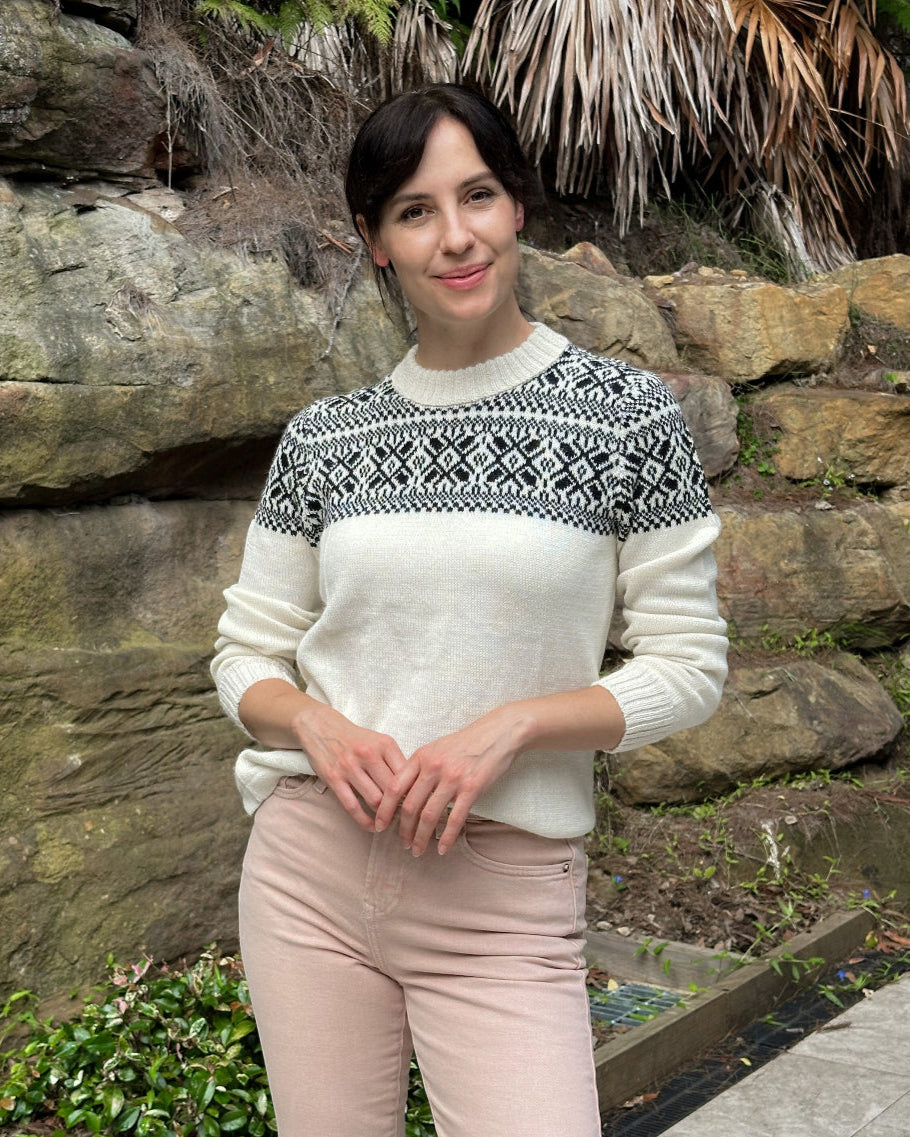 Fair Isle Closed Alpaka Pullover Baby Alpaca Wool Fair Isle Sweater