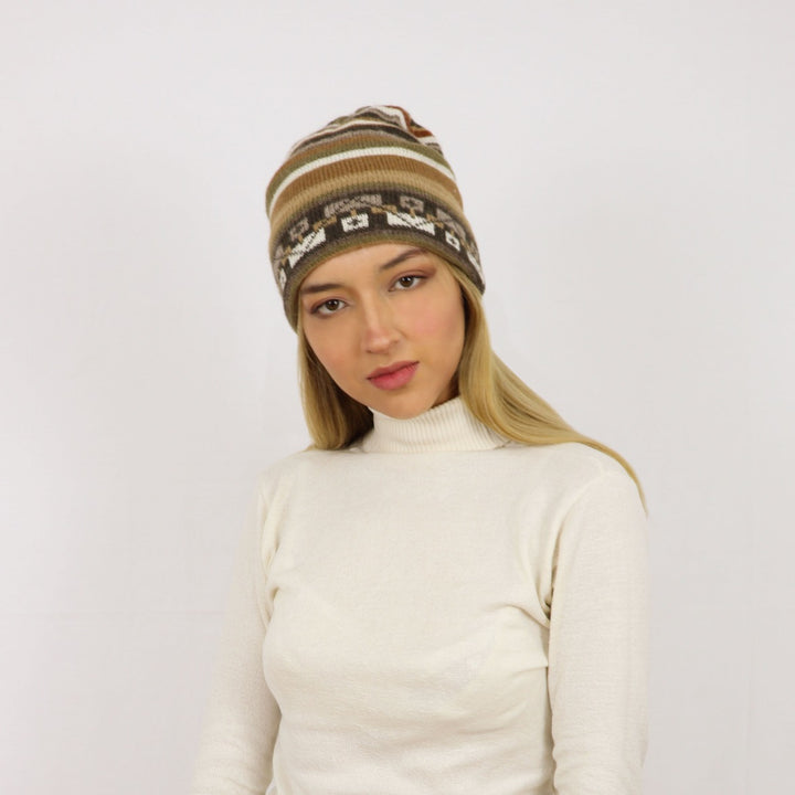 Stripe alpaca hat