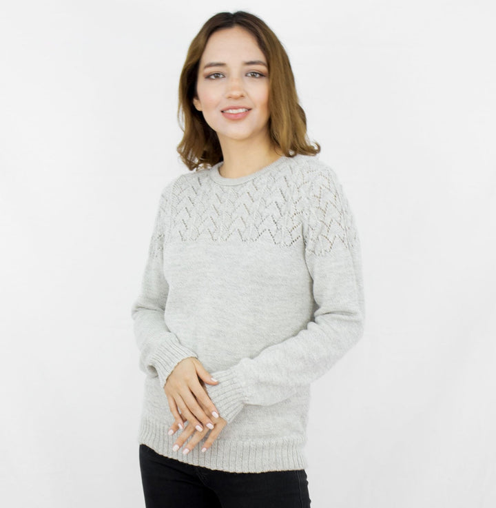 baby alpaca wool laced pullover