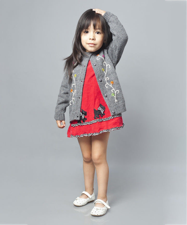 Alpaca Wool | Girl Cardigan | Organic Cotton - Kids Cardigan