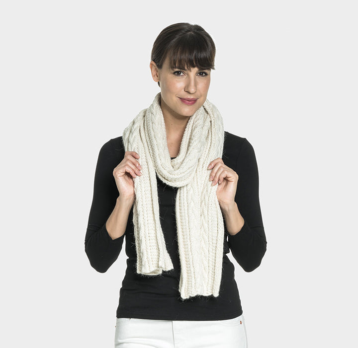 Alpaca Wool | Alpaca Scarf | Braids and Diamond Cable Scarf Patterns