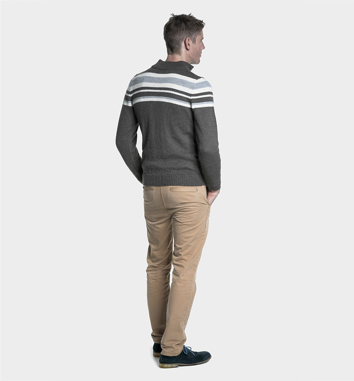Mens Alpaca Wool Jumper Half Zip | Organic Cotton Clothing - Back