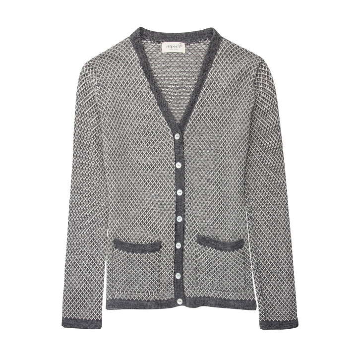 Alpaca Wool | Grey Cardigan | Cardigans for Women | Organic Clothing - Front
