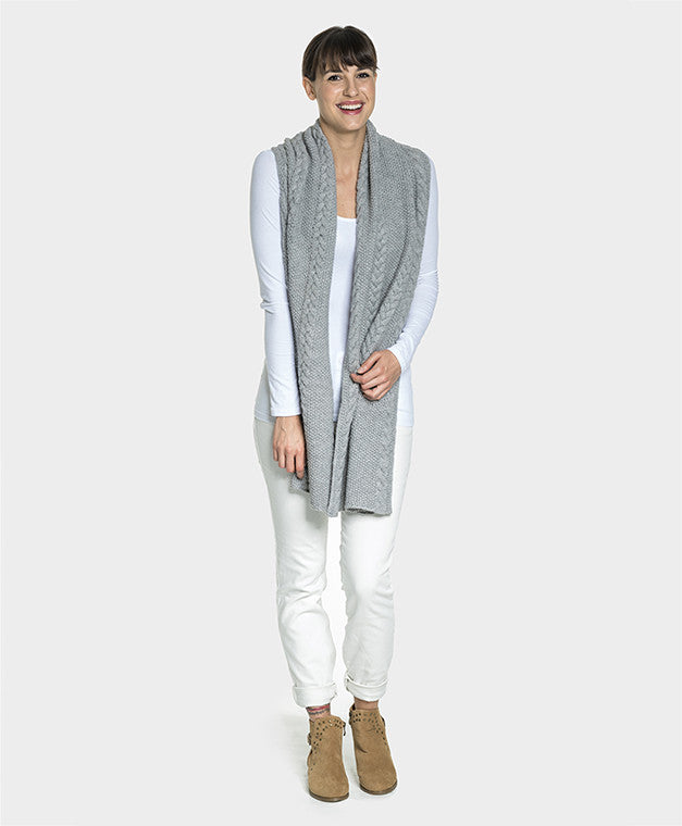 Alpaca Wool | Braided Scarf | Scarves for Women - Model standing