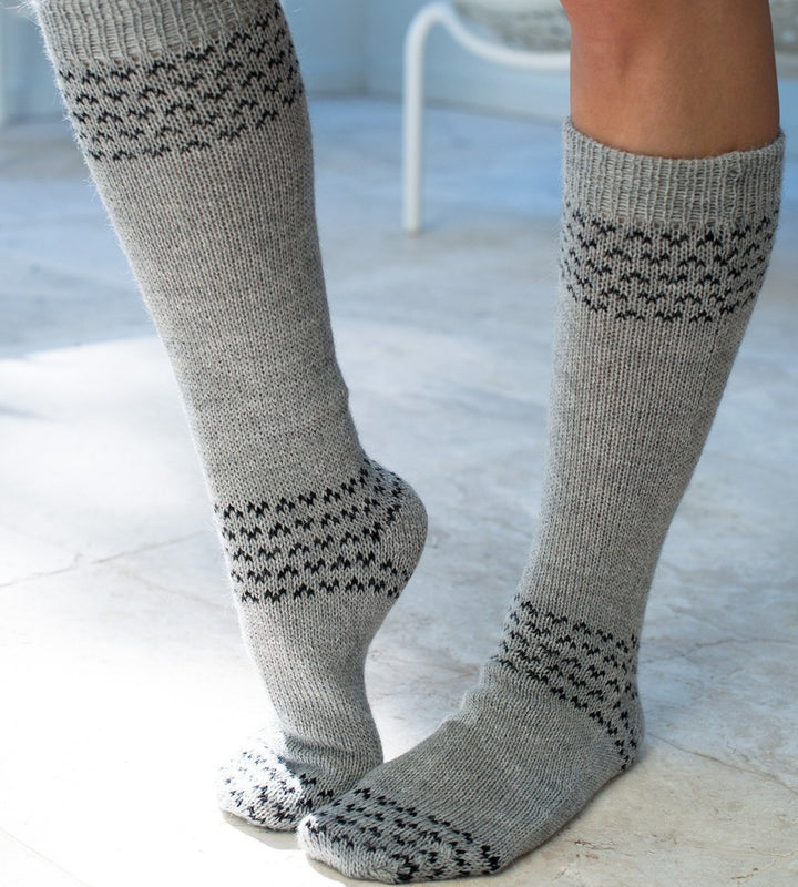 Alpaca Socks | Alpaca Blend Socks | Wool Socks silvergrey-black