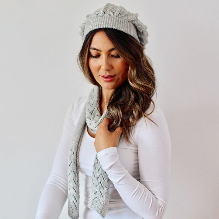 Alpaca Wool | Skinny Scarf | Organic Clothing - hat set