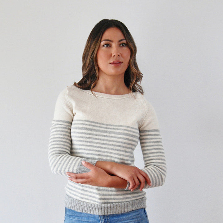 Alpaca Wool | Jumper with Stripes | Jumpers for Women | Organic Cotton - Front2