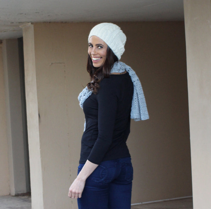 Pompom Beanie | Alpaca Wool | Beanies for Women | Organic Cotton - back
