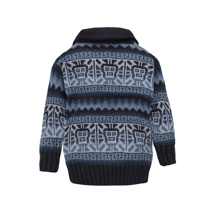 Alpaca Wool | Boy Jumper with Ethnic Sol Pattern | Kids Clothing - back