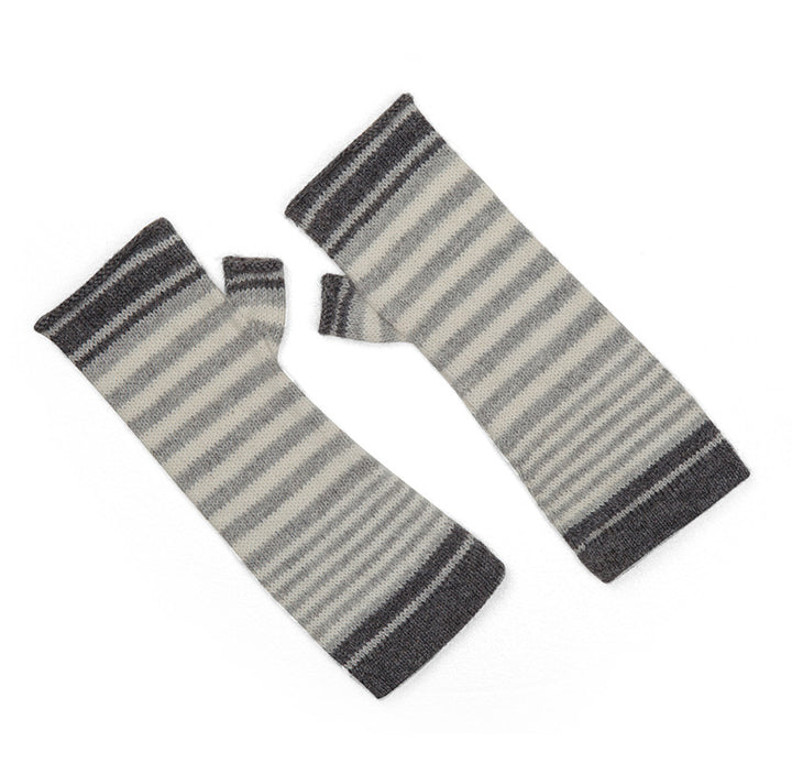 Striped Fingerless Gloves | Handwoven Alpaca Wool