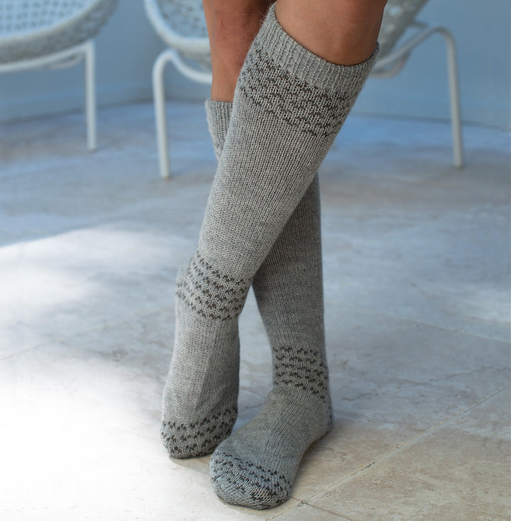 Alpaca Socks | Alpaca Wool | Handcrafted Organic Cotton - grey socks