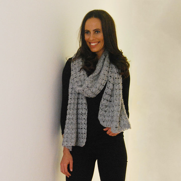 Alpaca Wool | Alpaca Scarf | Organic Clothing Handmade by Artisans - grey scarf