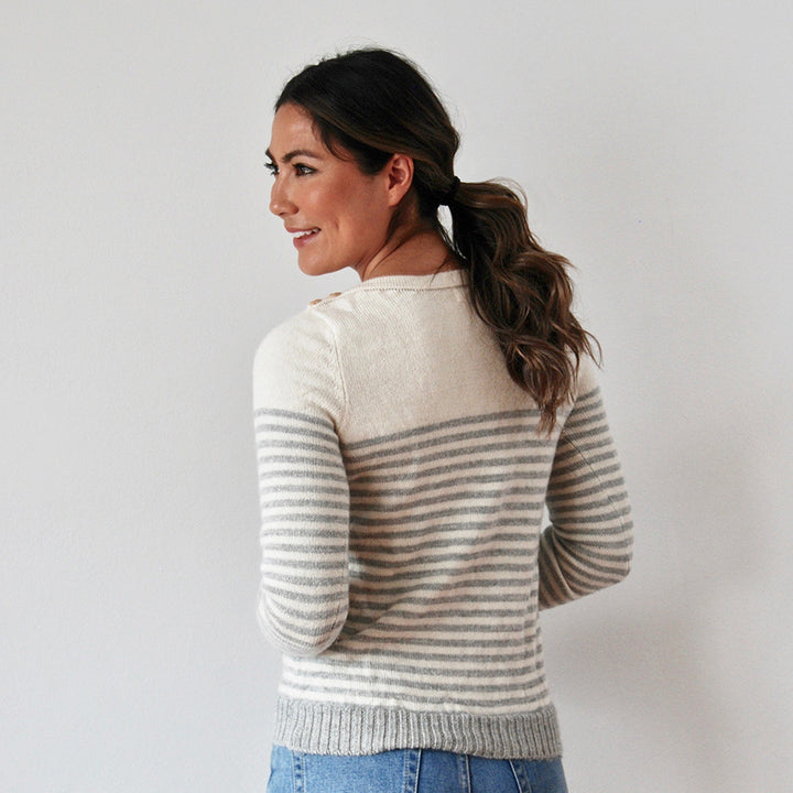 Alpaca Wool | Jumper with Stripes | Jumpers for Women | Organic Cotton - Back