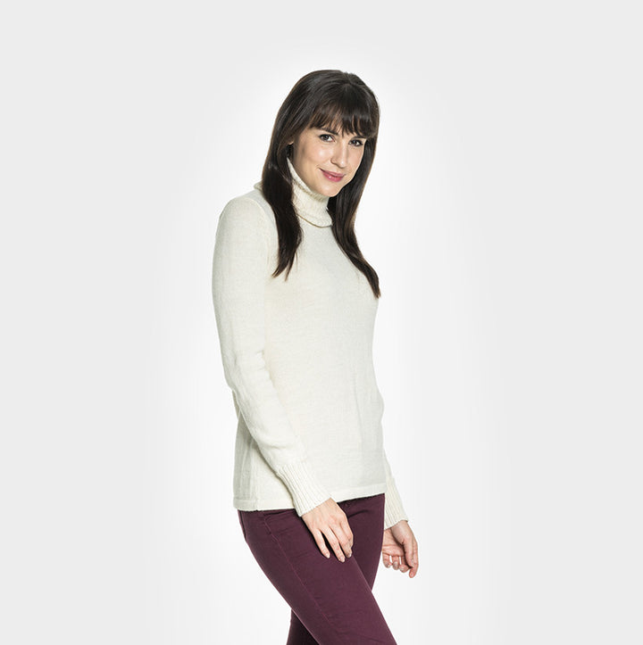 Alpaca Wool | Roll Neck Jumper | Organic Clothing - side