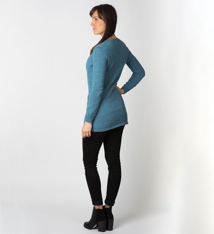Alpaca Wool | V Neck Cardigan | Cardigan for Women | Organic Clothing - Back