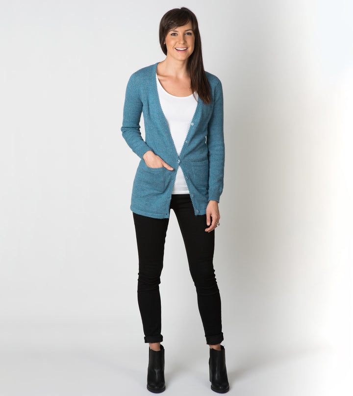Alpaca Wool | V Neck Cardigan | Cardigan for Women | Organic Clothing - Front