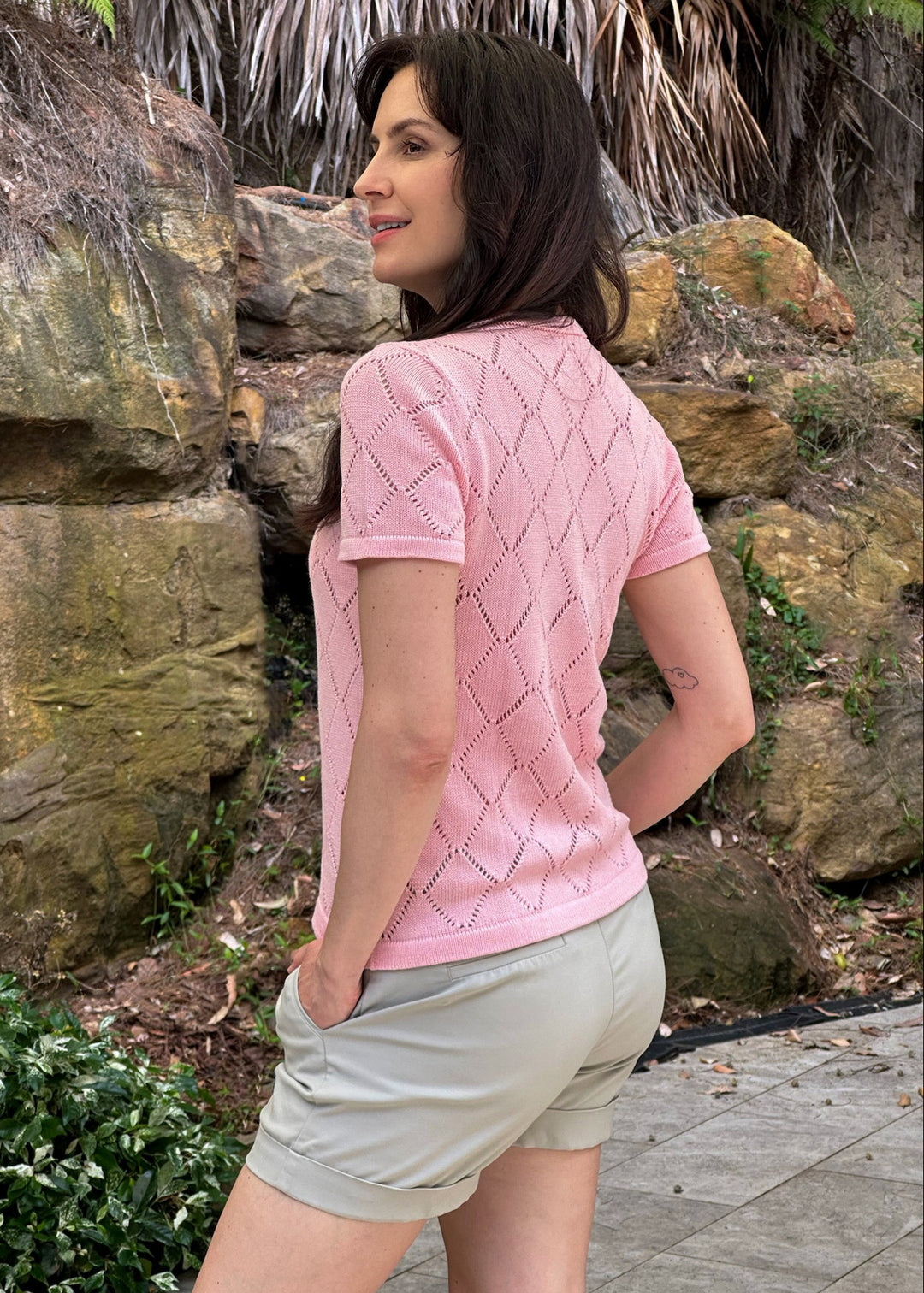 Lace Knit Diamond Top