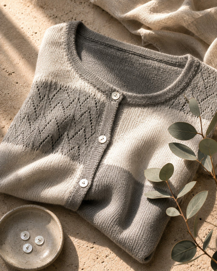 Colour Block Baby Alpaca Wool Cardigan