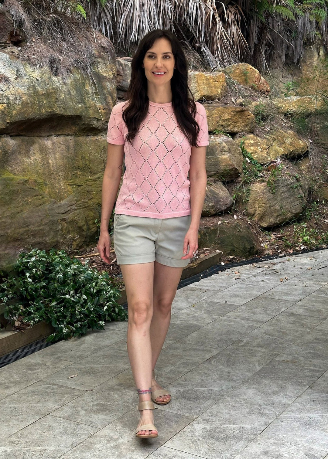 Lace Knit Diamond Top