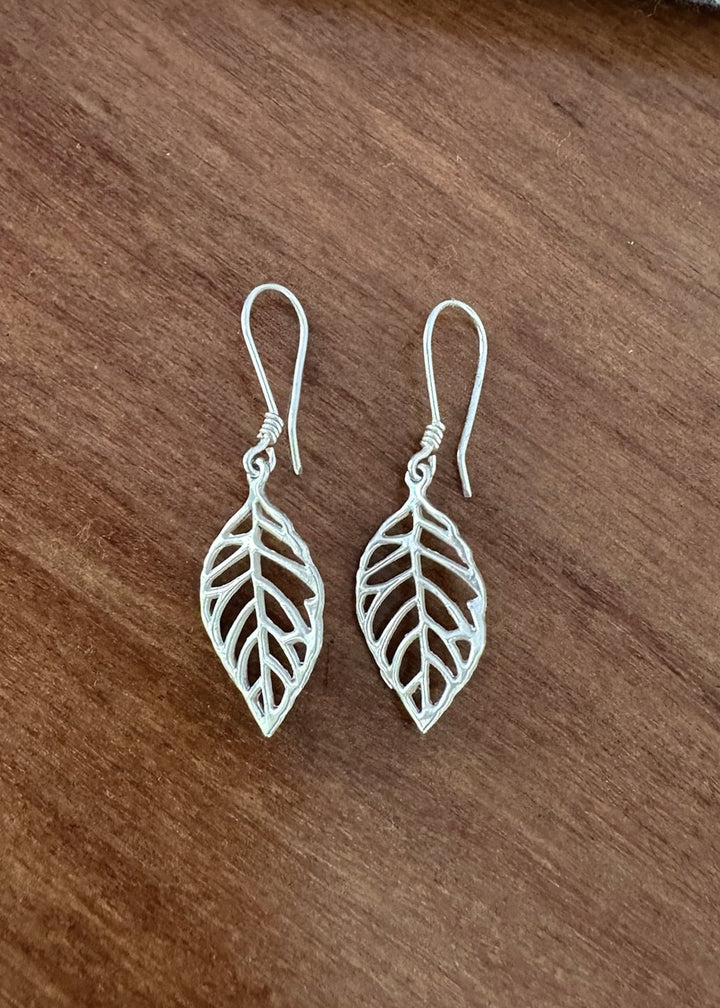 Sterling Silver Leaf Earrings