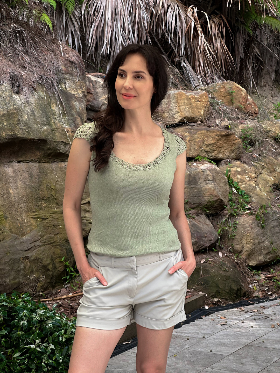 Green Olive summer top