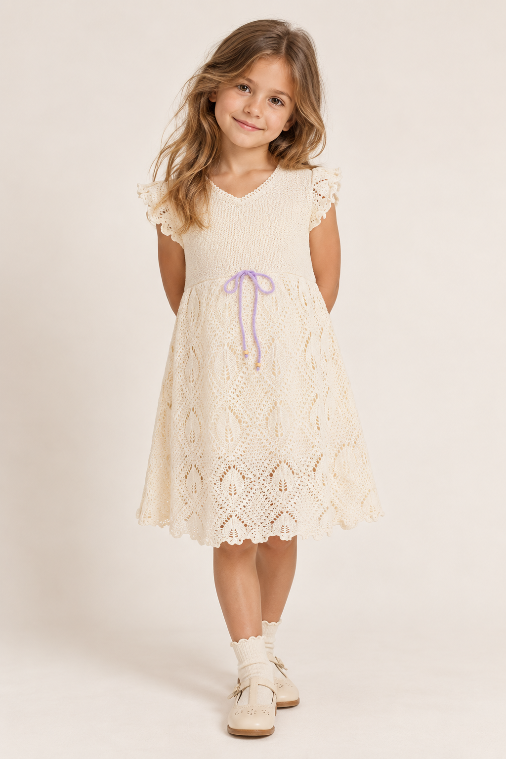 Organic Cotton Leafy Lace Dress