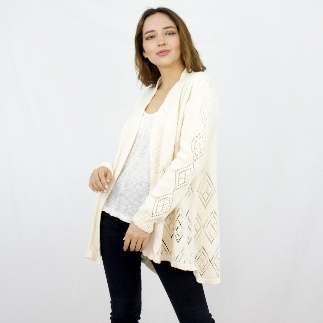 Natural Cotton Knitted Cardigan