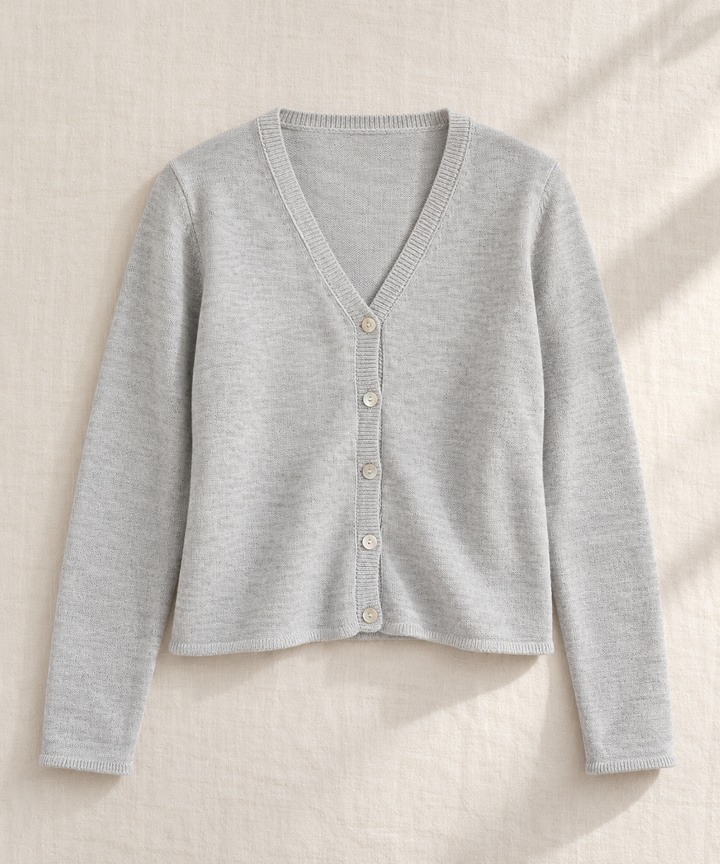 Organic Cotton Blend Minimalist Cardi