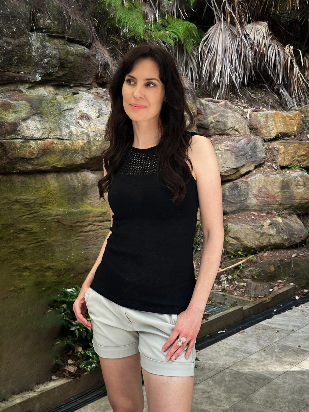 Pima Cotton Knitted Lace Top