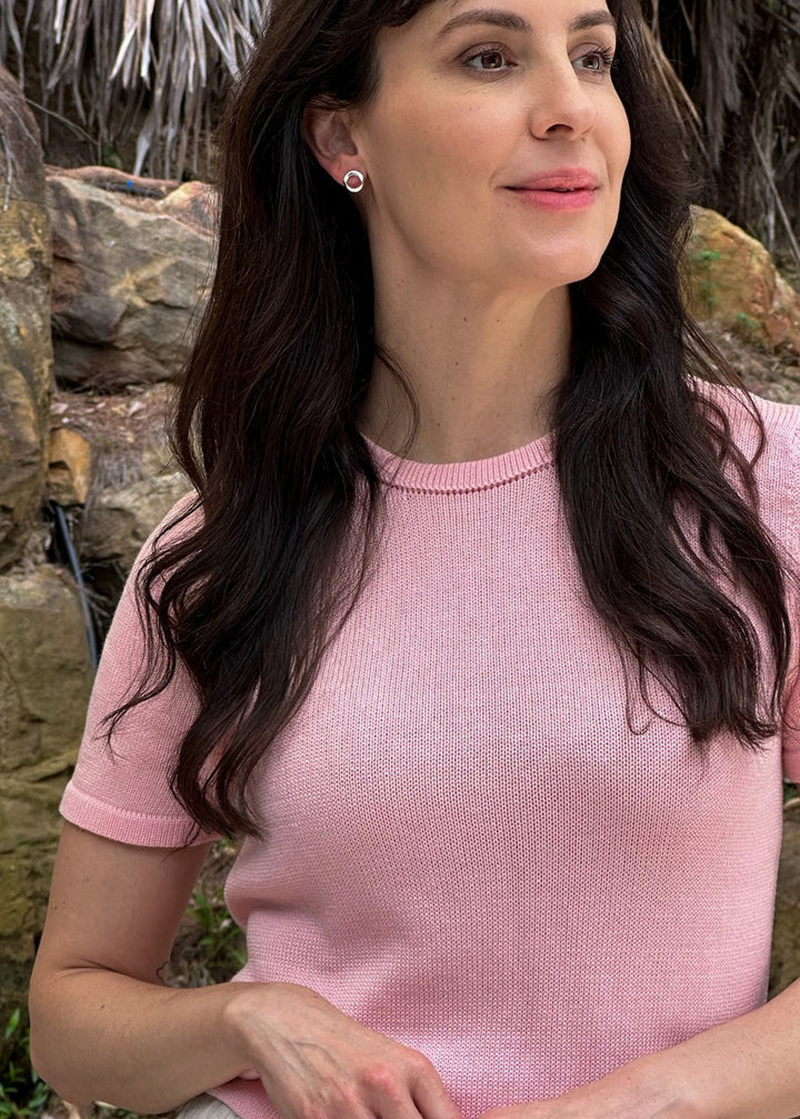 Sterling Silver Hoop Stud Earrings