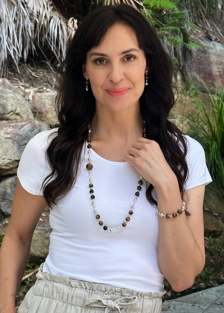 Sterling Silver Eye Tiger Earrings