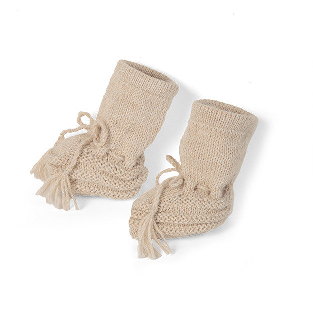 Vintage Style Alpaca Baby Booties | Gift Ideas | Organic Baby Clothes - Left