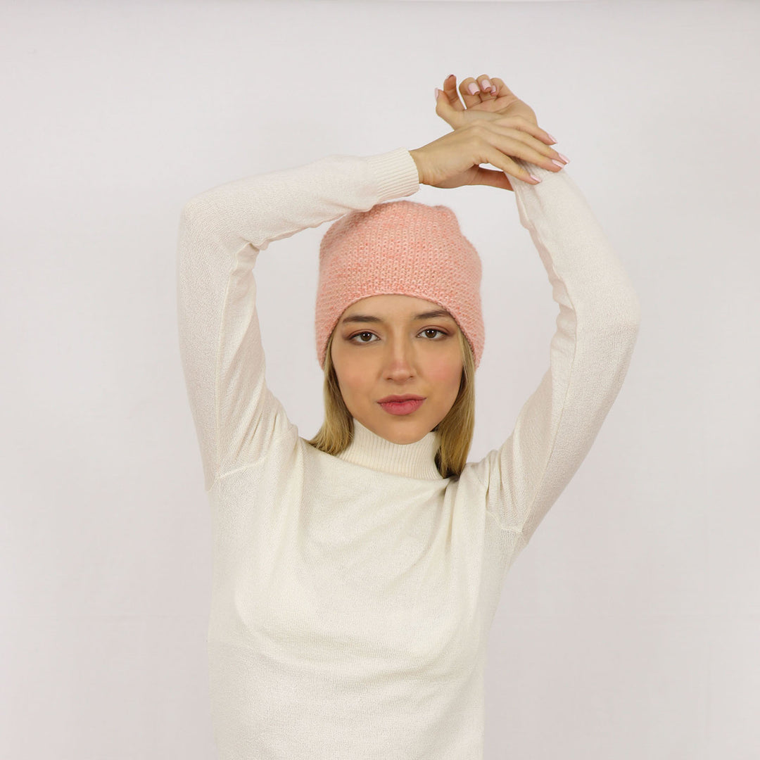 Alpaca Wool Wool Beanie Handknit Rose Beanie Womens Beanie