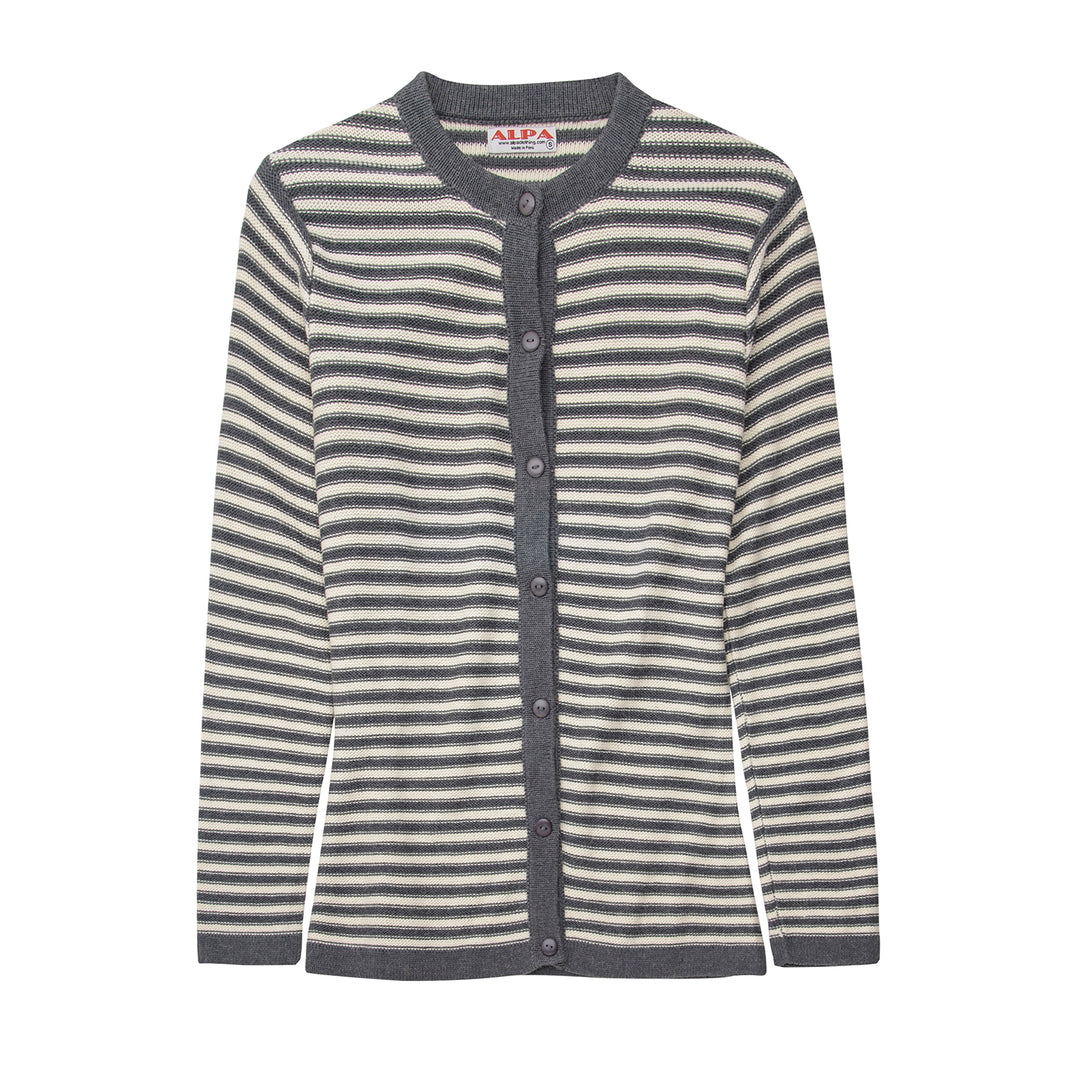 Stripe Cardigan for Men | Alpaca Wool | Organic Cotton Clothing 