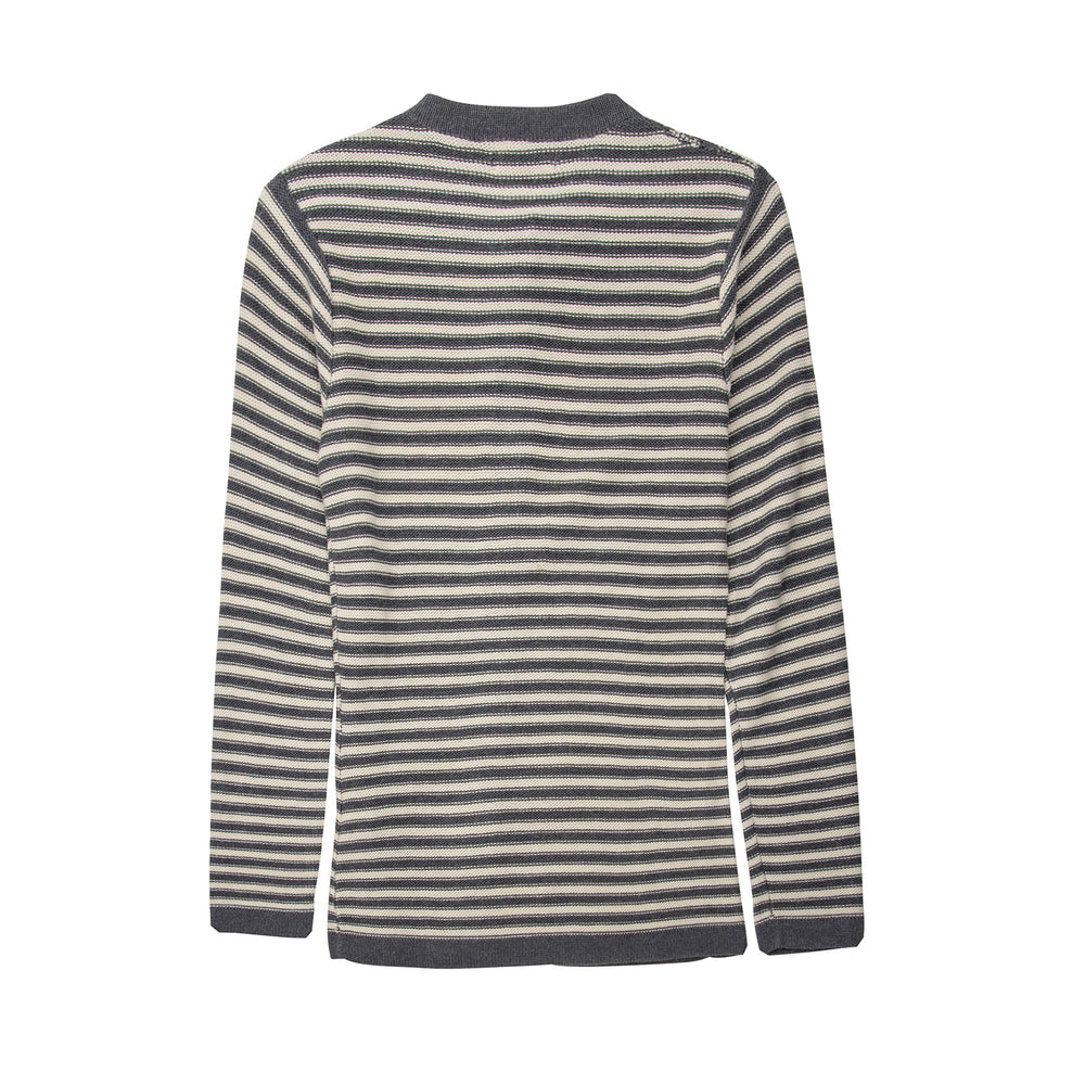 Stripe Cardigan for Men | Alpaca Wool | Organic Cotton Clothing - Back