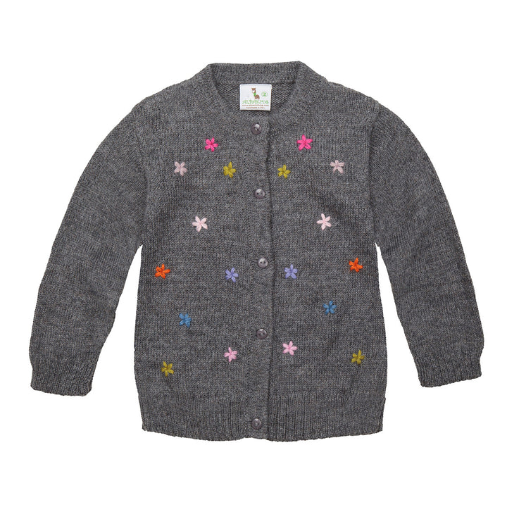 Alpaca Wool | Girl Cardigan | Hand Embroidered Organic Clothing 
