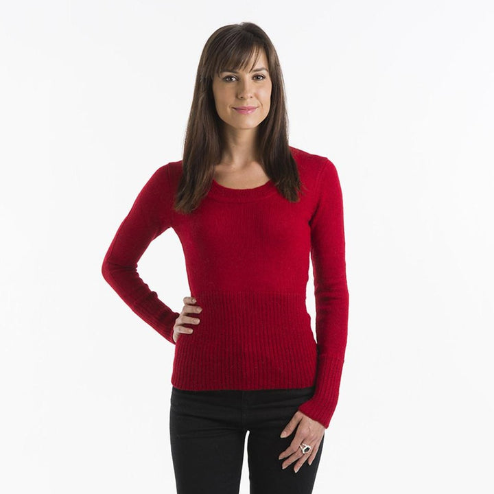 Alpaca Jumpers | Organic Cotton Clothing - Woman in Red 