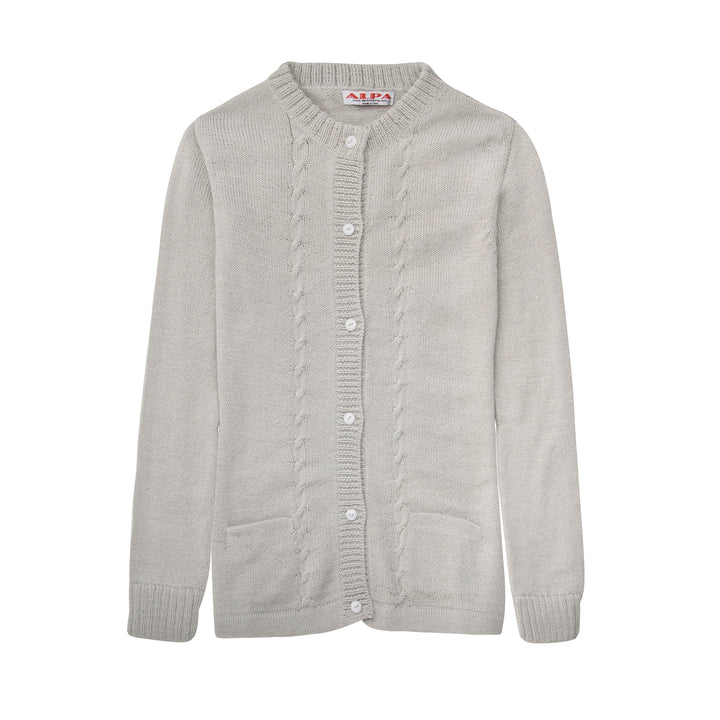 Alpaca Wool | Vintage Cardigan with Pockets | Cardigan for Women - Front