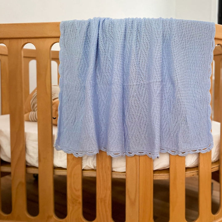 Blue Pima Cotton Baby Blanket