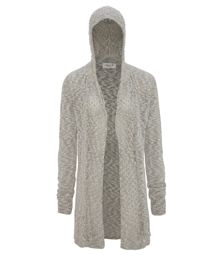 Organic Cotton | Hooded Cardigan | Organic Clothing - Hoodie up 