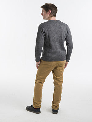 Men Cardigan | Alpaca Clothing | Organic Cotton - Back