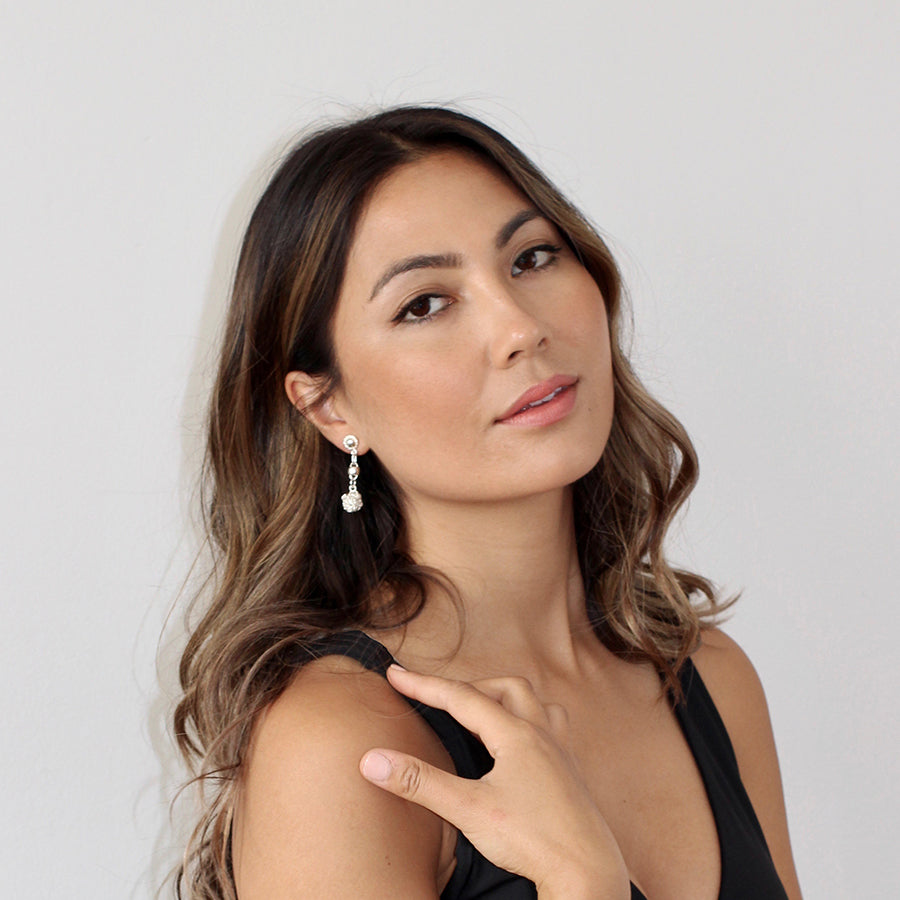 Dangle Stud Earrings | Handmade Jewellery - Earrings on Model