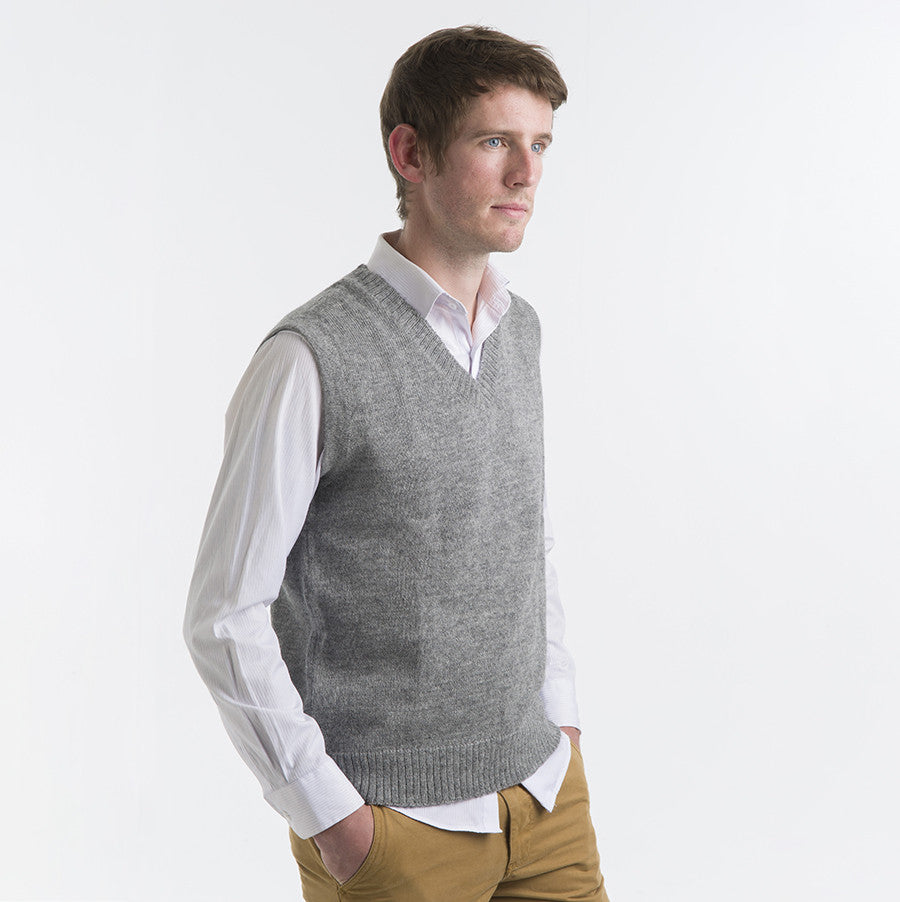 Alpaca Wool | Mens Vest | Grey Vest | Organic Clothing 