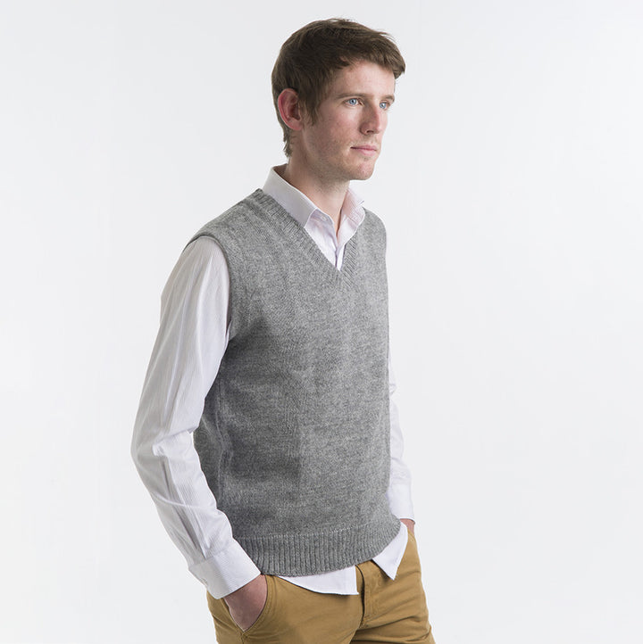 Alpaca Wool | Mens Vest | Grey Vest | Organic Clothing 