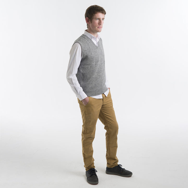 Alpaca Wool | Mens Vest | Grey Vest | Organic Clothing - Grey Vest