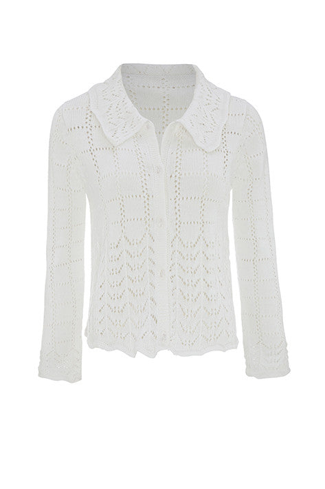 White Organic Cotton Cardigan | Cardigan for Women | Organic Clothing - front