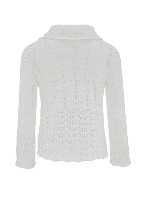 White Organic Cotton Cardigan | Cardigan for Women | Organic Clothing - back