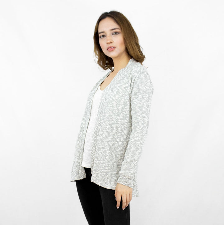 organic cotton blend open cardigan